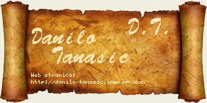 Danilo Tanasić vizit kartica